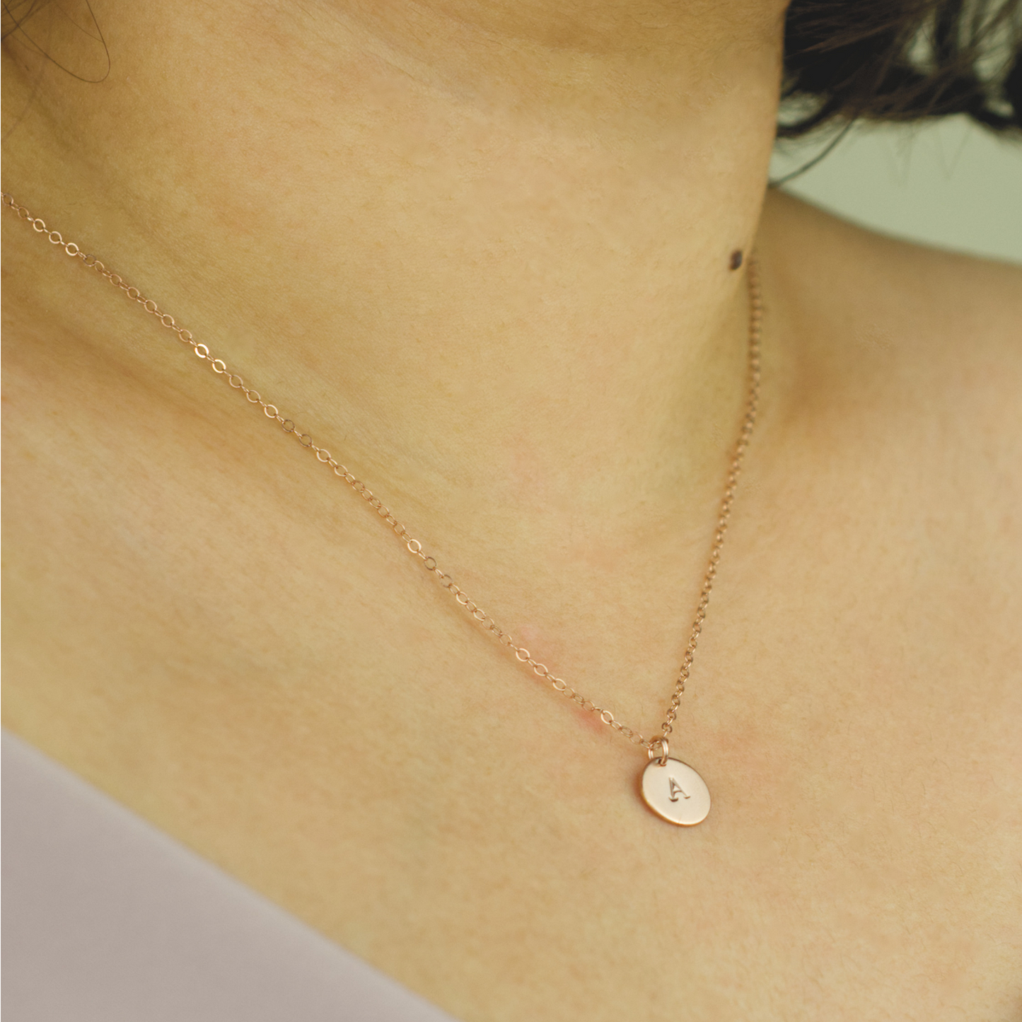 Dainty Stamped Disc Necklace