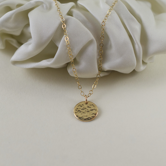 Classic Hammered Disc Necklace