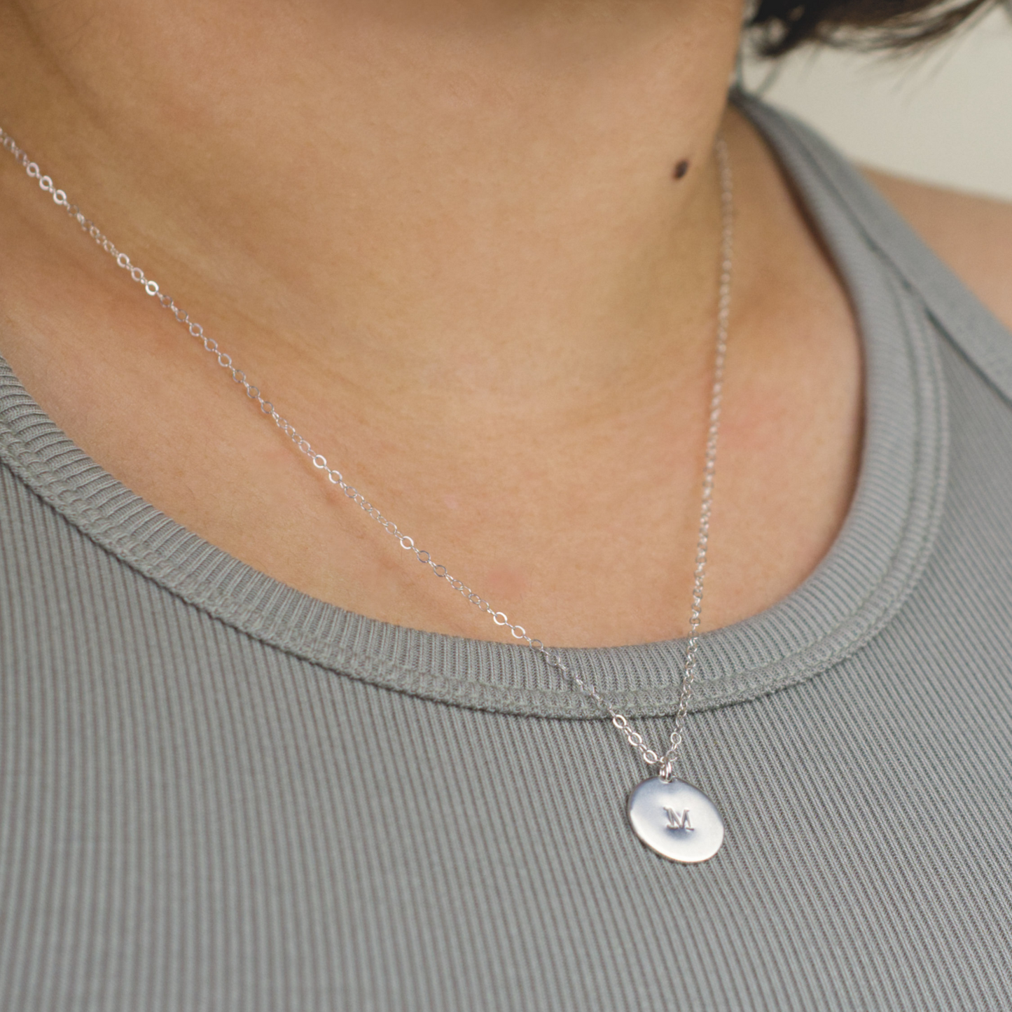 Classic Stamped Disc Necklace