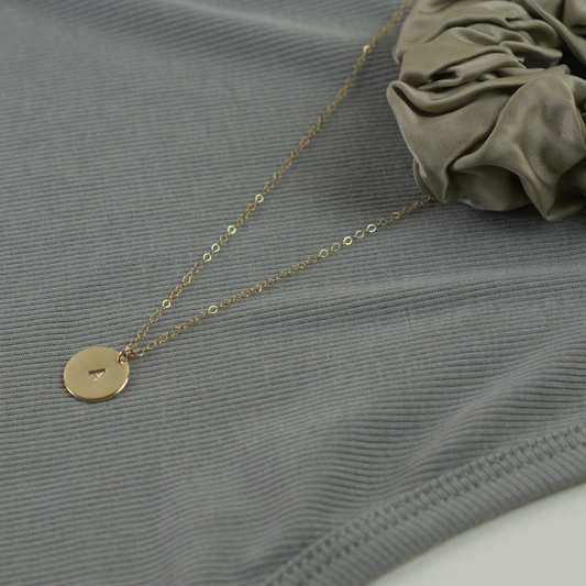Dainty Stamped Disc Necklace